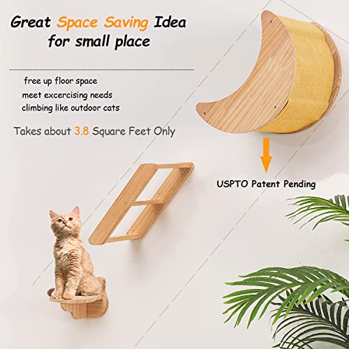 Cat Shelf For Wall Hammock Climbing Shelves And Perches-Cat Wall Shelves And Hammock Set With Wall Cat Steps Bundle #TOP2