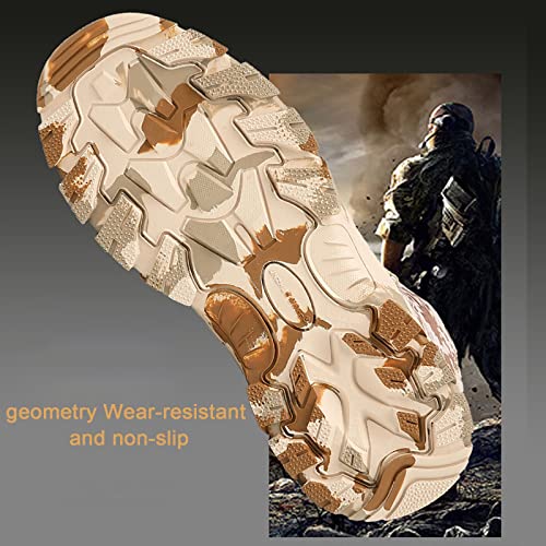 CLSQLXYJZC Military and Tactical Boots for Men, Autumn and Winter High-top Waterproof Non-slip Camouflage Combat Boots, for Outdoor Desert Lace-up Mountaineering Boots4