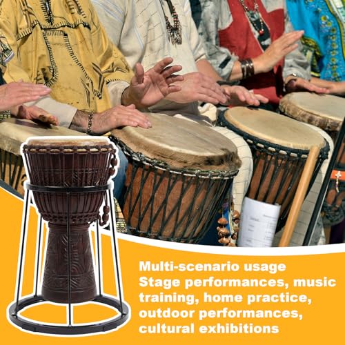 Image of Moxweyeni Lightweight Djembe Stand Portable Drum Stand Carbon Steel Standing Support Frame for Percussion African Bongo Drum (10.24 x 15.35 x 17.52 Inch,Elegant)