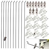 Ltvystore 10Pcs Adjustable Pushrod Connector Linkage Stopper 1.8mm & 10Pcs Nylon Control Horns 21x10