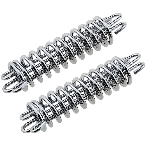 heyous 2PCS Silver Tent Wind Spring Wind Rope Buckle Outdoor Camping High Strength Steel Rope Buckle Tent Fixed Buckle Spring Hook Buckle