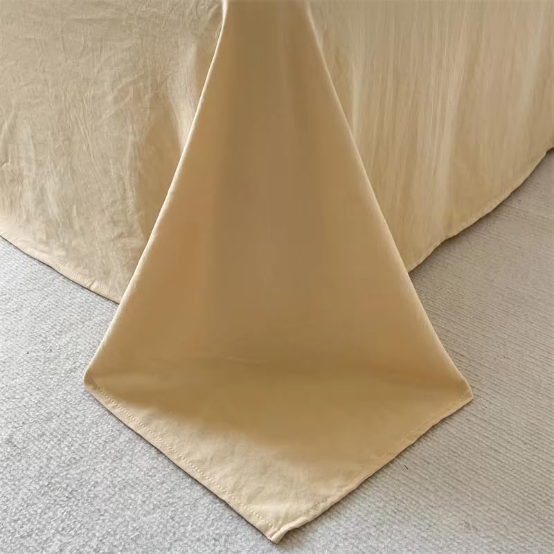 Housse de couette rayée jaune 260x240 microfibre confortable avec zip - 3