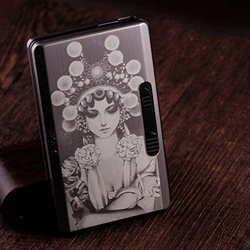 HAIGEGE Caja de Cigarrillos automáticos clásicos Ultrathin Caja de Cigarrillo de Regalo Creativo portátil for Hombres Puede Contener 6 Exquisita pitillera Cover