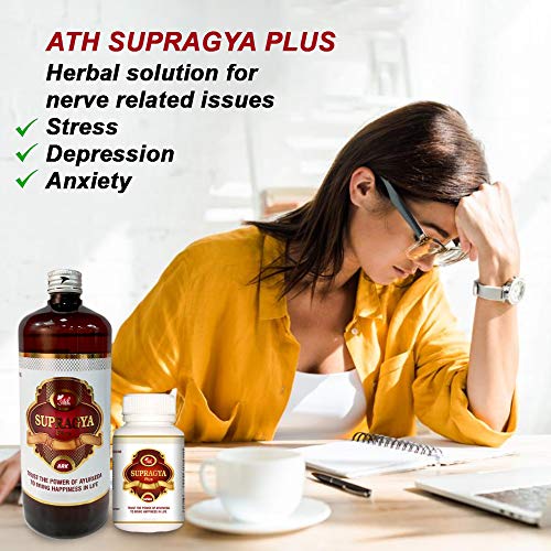Image of Ath Supragya Plus Ayurvedic Tonic + Supragya Plus Capsule | Herbal Refreshment Tonic With Capsule | Natural Health Tonic With Capsules For Adults (500 ML) (introductory pack 1 Bottle and 40 capsules)