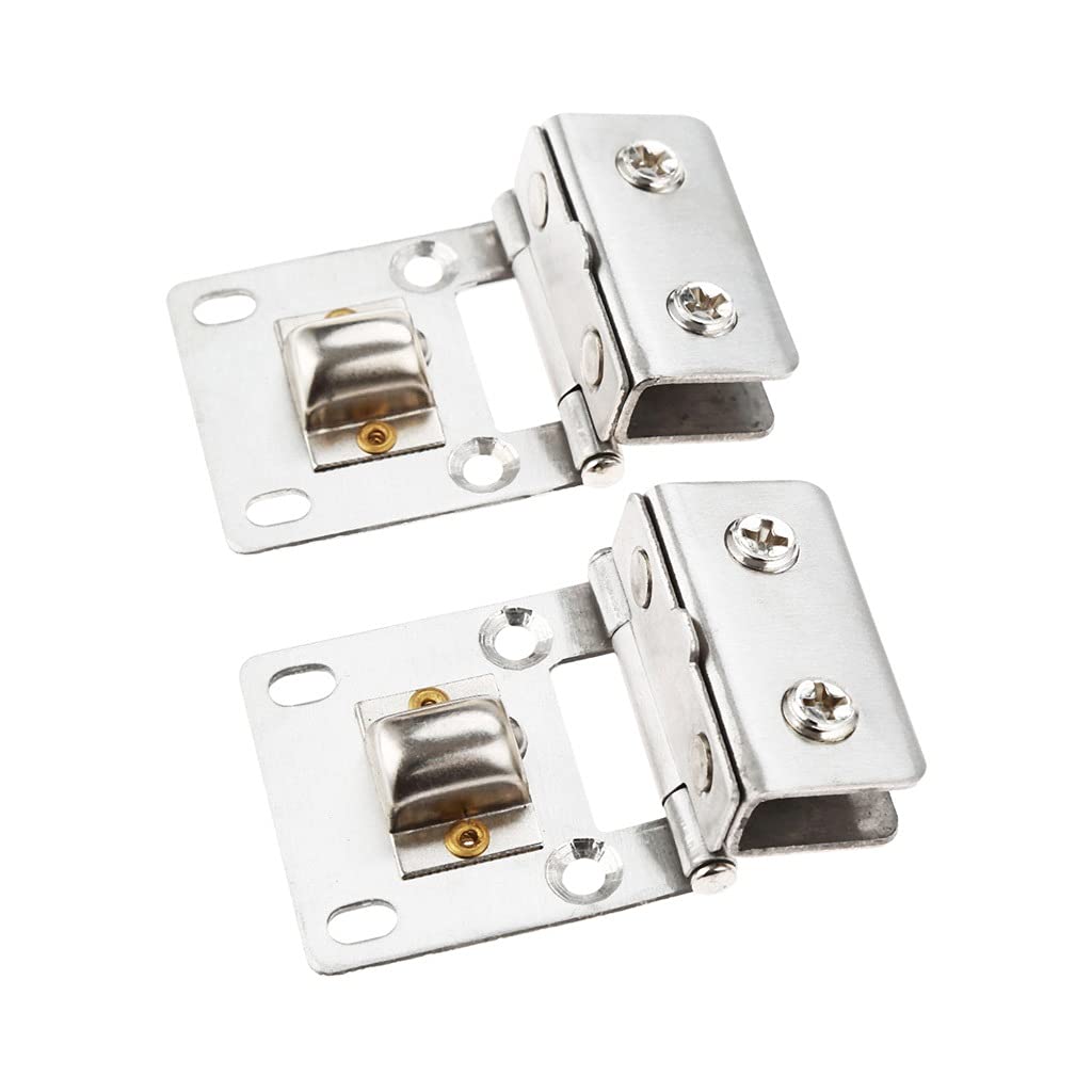 Nvsfzgiyg One Color 2Pcs Stainless Steel Wall Mount Cupboard Cabinet Glass Door Pivot Hinges Clamp For 5-8Mm Thick Shower Furniture Hinge Clip