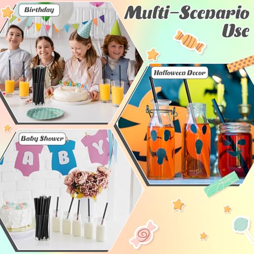 400 pitillos jumbo negros para smoothie y bubble tea miniatura 4