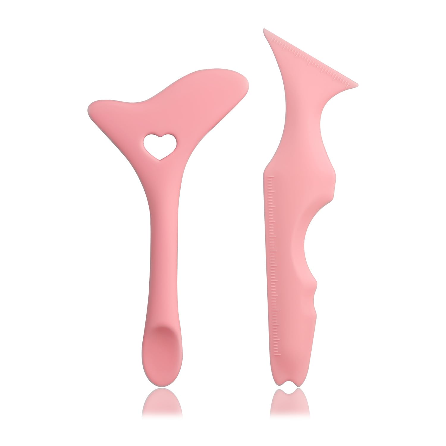 LUTER 2pcs Eyeliner Stencils, Silicone Winged Eyeliner Tool Helper Eyeliner Stencils Make Up Wing Tips Multi-Purpose Eye Makeup Tool for Eyeliner, Eyelash, Eyebrow, Lip Line, Face Contour (Pink)