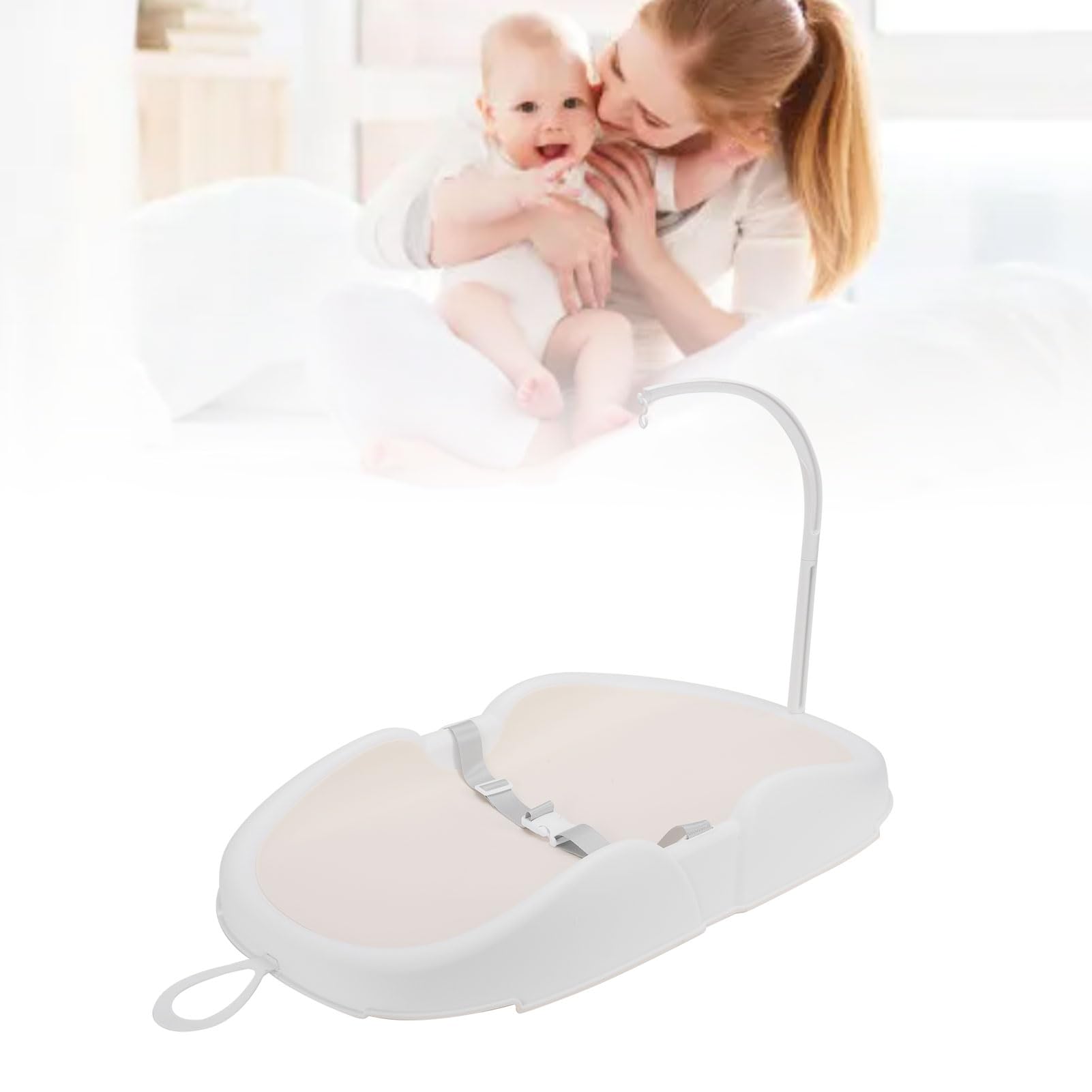 Sxhlseller Fasciatoio Portatile |Stazione Multifunzionale per il Bagnetto e il dei Pannolini dei Neonati, Fasciatoio in Plastica Salvaspazio per la Cura dei Neonati Beige (Beige)