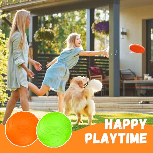 Yooyan 2 Stück Hundefrisbee, 15cm Hundespielzeug Frisbee, Outdoor Hundespielzeug - Wurfscheibe aus Naturkautschuk, Schwimmfähiges Wasserspielzeug, Geeignet Für Das Training Von Haustieren