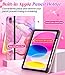 Zonefoker Case for iPad 11th Generation (A16) 11-inch 2025, for 10th Generation 10.9'' 2022, PU Leather iPad 11/10 th Gen Cover with Multi-Angle Viewing, Pencil Holder, Pocket Design, Marble Pink