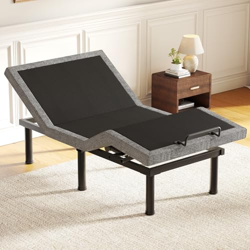 Image of Tami Tami T450 Adjustable Bed Frame Twin XL Size with Remote & Nightlight - Syncable Electric Beds Bases with Head & Foot Incline, Zero Gravity, 3 Height-Adjustable Legs, Quiet Motor, Easy Assembly