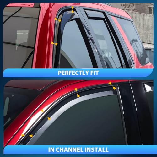 Image of Nilight Window Rain Guards for Honda CR-V 2017-2022, in-Channel, 4PCS