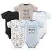 Hudson Baby 5-Pack Hanging Bodysuit, Mustache, 6-9 Months