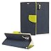 Eaglecell - for Samsung Galaxy Note10 Plus, Note 10 Plus (SM-N975) - Denim Fabric Flip Wallet Phone Case - CT5 Green/Dark Blue
