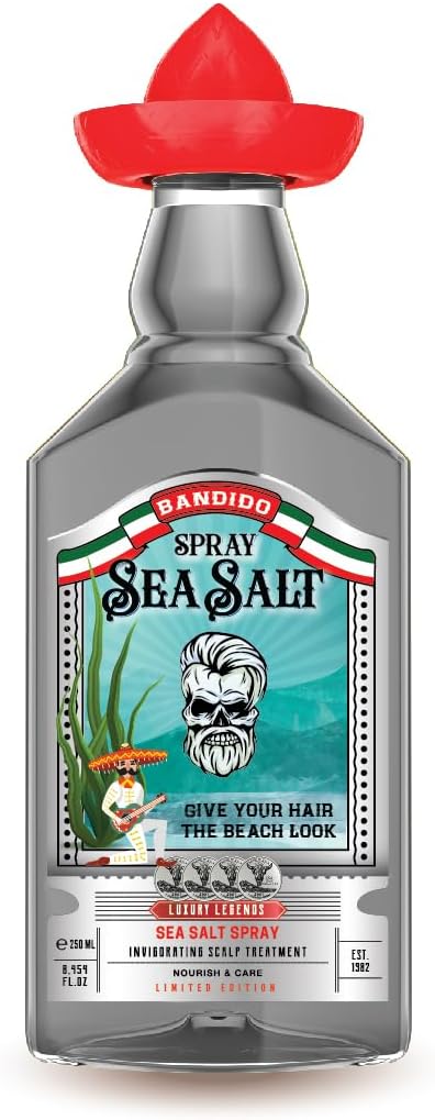 Bandido Hair Sea Salt Spray 250 ml, Salt Spray for Hair, Salt Water Spray Hair, Curly Hair Spray Men, Volume Spray, Texture Spray, Sea Salt Hair Spray, Beach Wave Spray, UV Protection