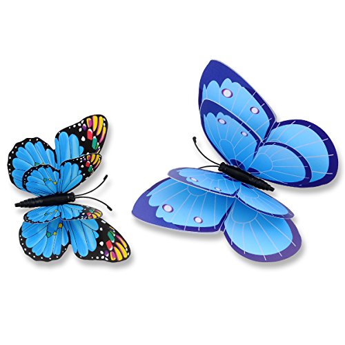 Adesivos de parede DAGOU misturados com 12 peças 3D rosa borboleta decorações de arte, Azul