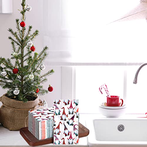 Hotop 200 Pieces Christmas Guest Towels Disposable Bathroom Paper Napkins Gnome Hand Cocktail Towel For Xmas Dinner Birthday Party Supplies #TOP6
