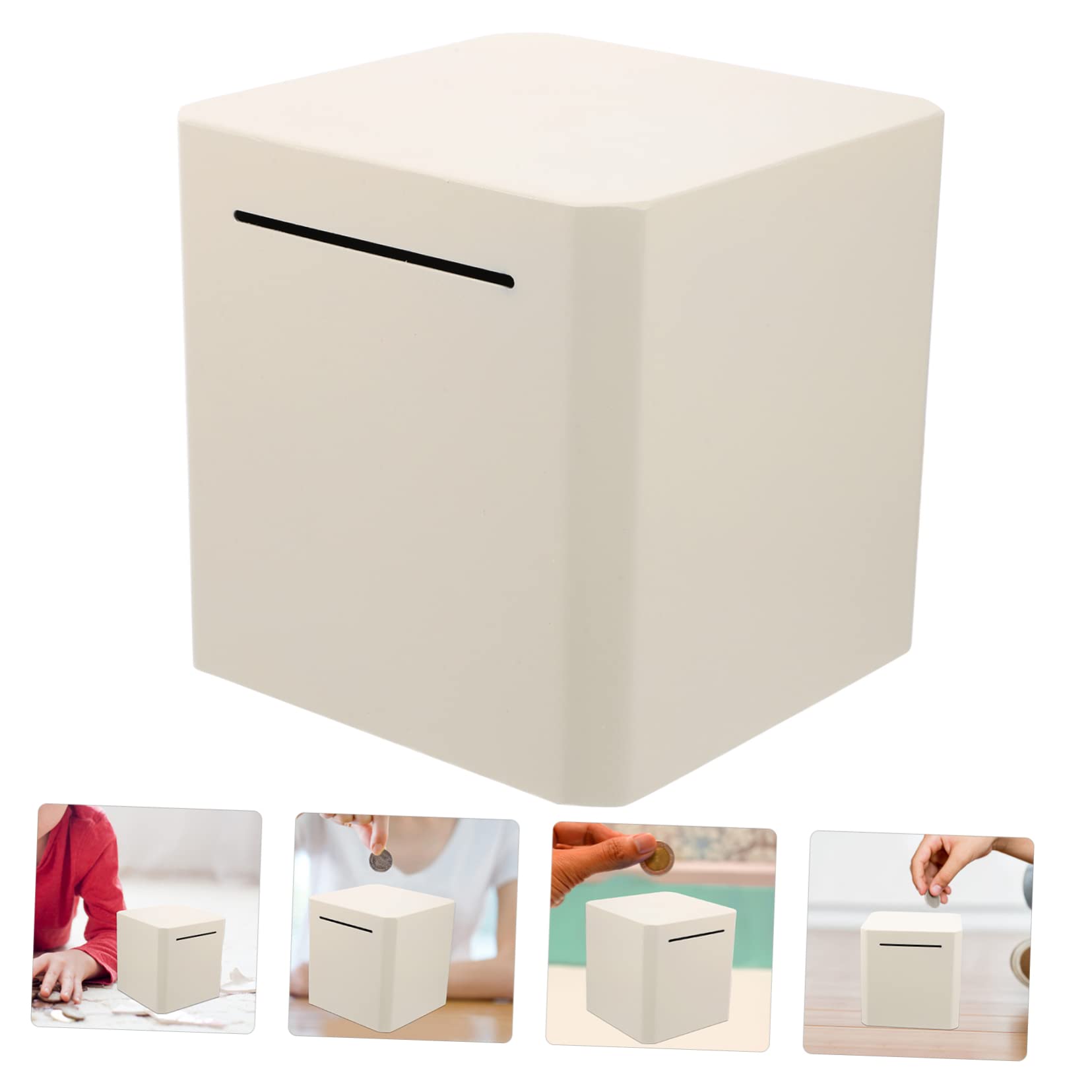 Abaodam Salvadanaio Inossidabile Unbreakable Per Per Monete e Banconote Per e Adulti Design Per Monitorare Risparmi Ivorio