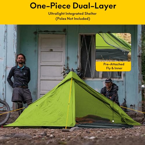 Image of LANSHAN Ultralight Waterproof 1-2 Person Backpacking Tent | Ultralight waterproof nylon, pitch anywhere, for camping & travel.