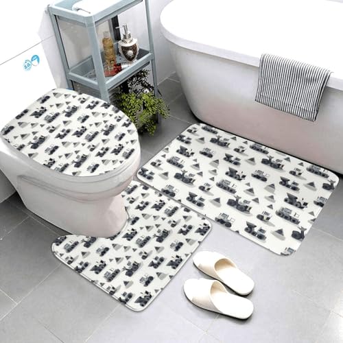 Housse de couvercle de toilette en forme de U et tapis absorbant