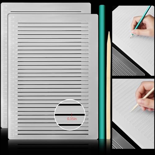 Fainne 2Pack Plastic Straight Line Stencil Template for Journaling Spacing Line Lettering Guide 11...