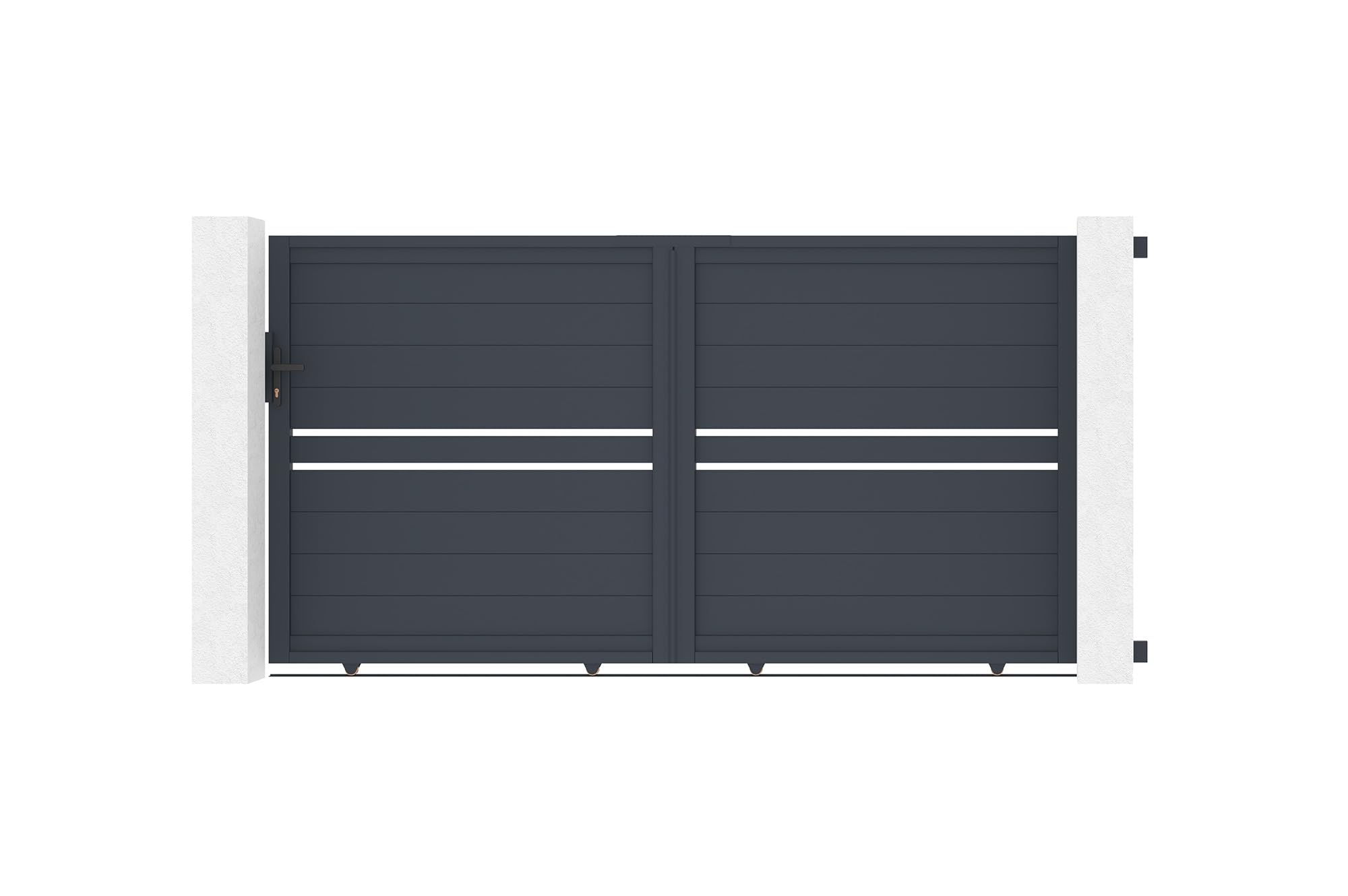 Casanoov Portail coulissant 3m CIMONE H.160 aluminium gris