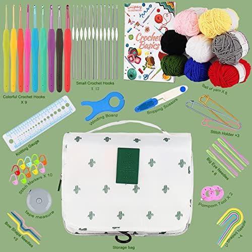 Coopay Crochet Set, Crochet Kits for Beginners Adults With Wool and Pattern, Knitting Starter Kit for Adults Kids, Starter Crochet Kit, Best Crochet Kits for Beginners Kids, Knitting Set