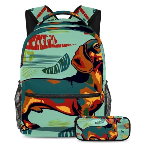 Sac à dos Teckel coloré, cartable enfant pour une rentrée joyeuse