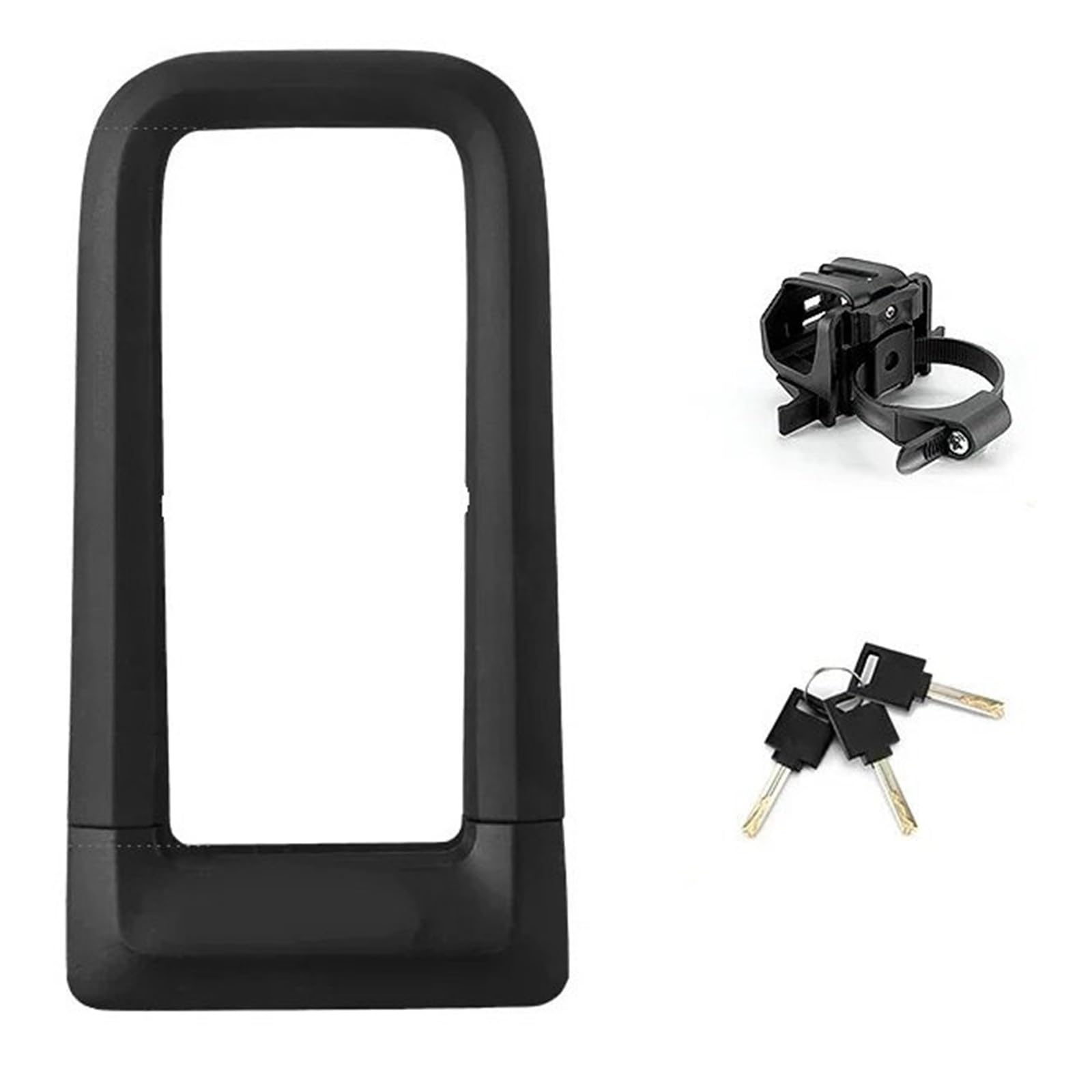 Motorcycle Handlebar Lock Bike Lock Silicone U-Shaped Resistant to Hydraulic Shear Motorcycle Anti-Theft Motorbike Lock Security(RKS626-BK)