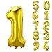 AIEX Gold Number Balloons 28 Inch, Inflatable Large Foil Balloon Number Balloons for Birthday Party Graduation Decorations (1)