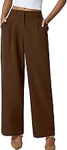 QINSEN Wide Leg Dress Pants for Women High Waisted Wrinkle Free Work Pants with Pockets Casual Slack