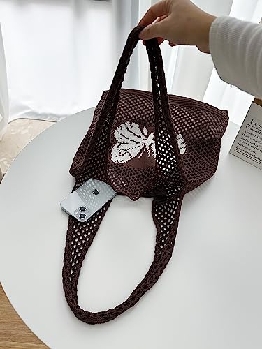 Image of ENBEI Beach Bag Crochet Tote bag for Women,Aesthetic Boho Large Bag,Foldable&Lightweight,Shopping,Beach,Travel,Daily Use