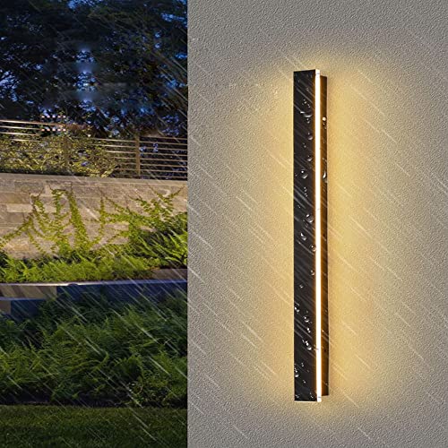 Aplique de pared rectangular negro IP65 con tira de aluminio y panel acrílico para baño 3