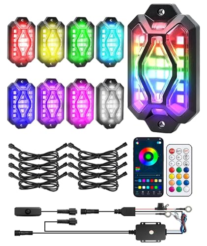 8 Pods RGB Rock Lights with Signals