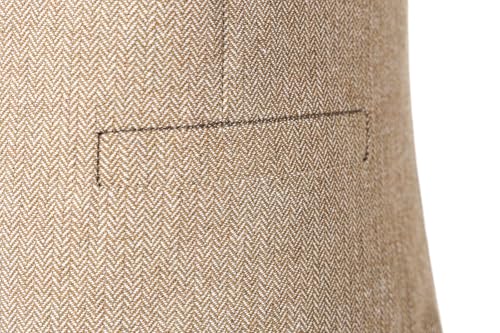 Image of SOLOVEDRESS Mens Vintage Tweed Suit Vest V Neck Casual Wool Waistcoat for Wedding Groomsmen