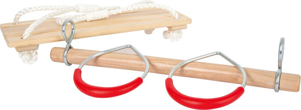 Small Foot Set de balançoire 3 en 1, avec balançoire de Planche, trapèze et Anneaux de Gymnastique, dès 3 Ans, 11908, Div