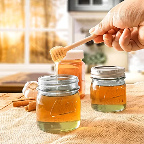 12Pack Mason Jars 8Oz With Airtight Lids And Bands - Regular Mouth Glass Canning Jars, Small Half Pint Mason Jars For Preserving, Pickling, Honey, Jam, Jelly, Kitchen Spice Jars, Diy Gift #TOP6