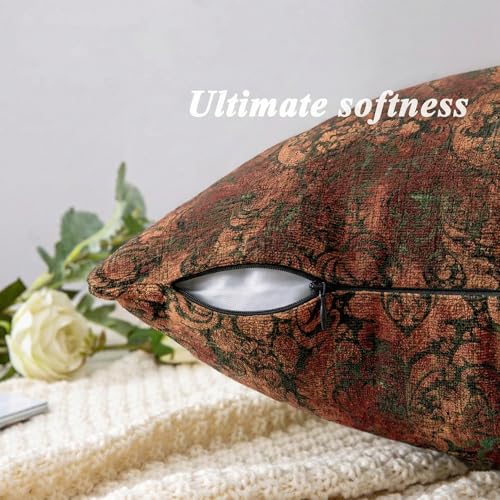 Image of ishro home Premium Cushion Cover 16 inch x 16 inch | Luxury European Mosha Fabric | Love at First Sight Designs | Hidden Zipper | Machine Washable, Non- Fading | (2, Jaipuri Riwaayat, 16 x 16 Inches)