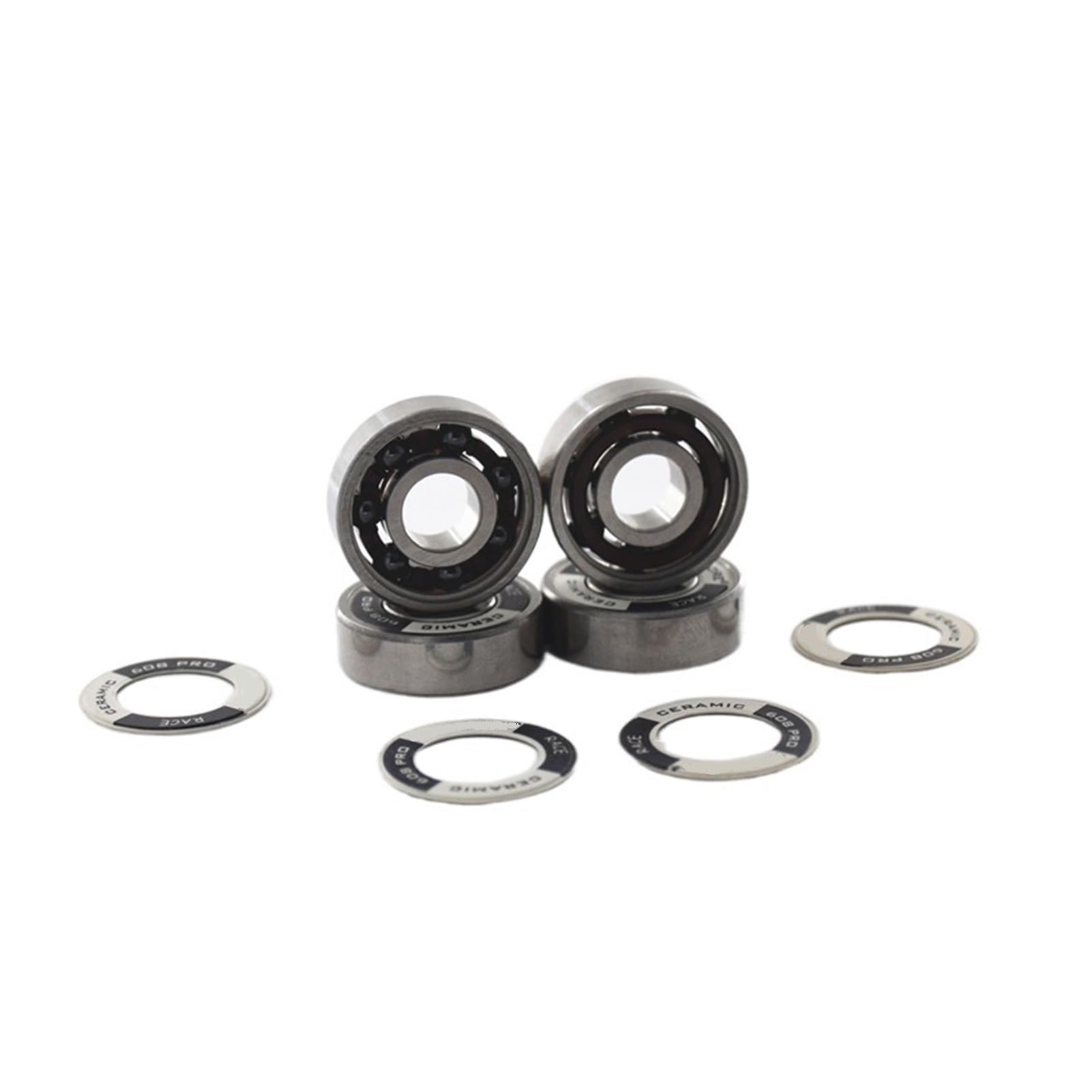 BERWENNY SUOFEILAIMU 608RS Si3N4 Black Ceramic Speed Skating Bearing 608 Inline Speed Skates Bearing 7-Beads High Speed Race Bearings