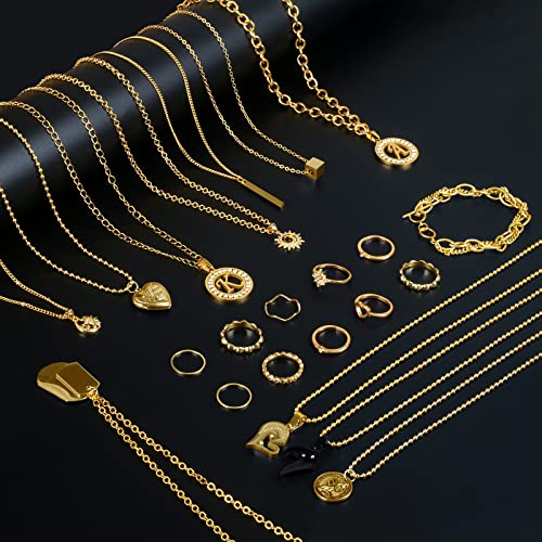 Ecoofor Gold Necklace Chains For Jewelry Making, 78.7 Feet 10 Rolls Jewelry Chains For Diy Necklace Bracelet Jewelry Making With Jump Rings/Lobster Clasps/Connectors #TOP4