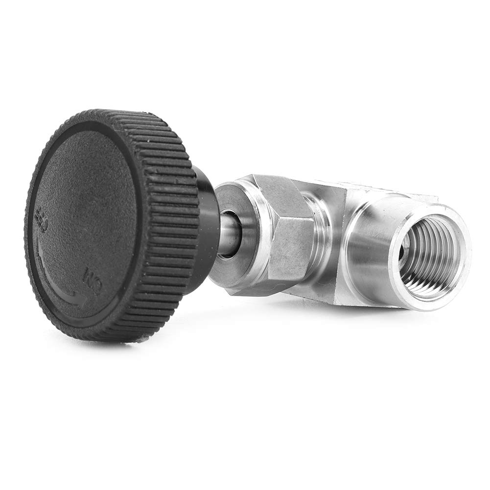 dernière vanne à aiguille droite à filetage femelle en acier inoxydable BSPP pour transmission de gazole à eau(G1/4)