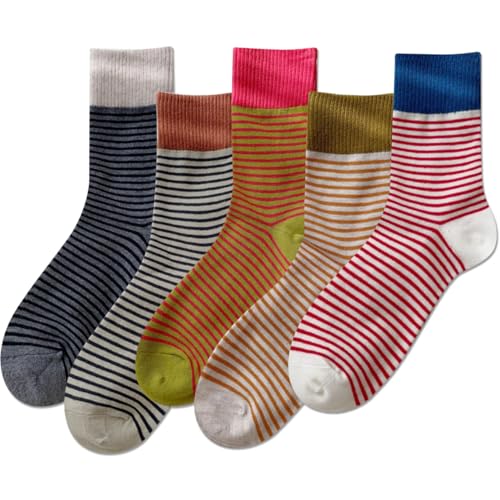 Image of IIG Women's Fashion Cute Cotton Socks Novelty Funny Above Ankle Crew Socks Holiday Gifts for Women 4 /5 Pairs