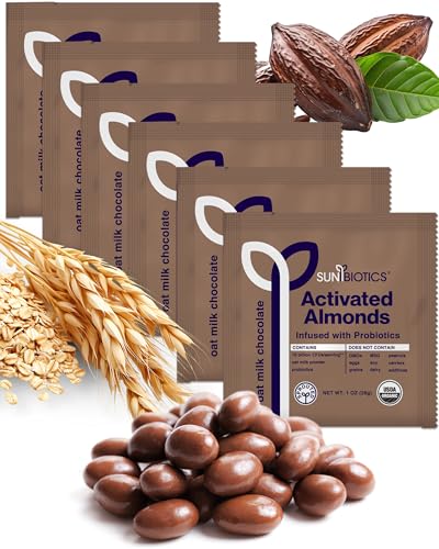 Image of Sunbiotics Activated Organic Sprouted Almonds - Oat Milk Chocolate, Pack of 6
