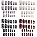 Produktbild Falsche Nägel,Künstliche Nail Tips,96 Stück Künstliche Fingernägel Natürliche Falsche Kunst Volles Sarg Nägel Tips für Frauen Mädchen 4 Set,12 Abmessungen