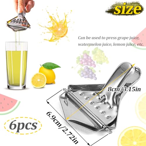 inox Presse Citron Manuel 6 pièces Presse Citron inox Presse Agrume Manuel Très Résistant pour Presse Pastèque,Citron,Pêche,Mangue et autres Fruits – Image 3
