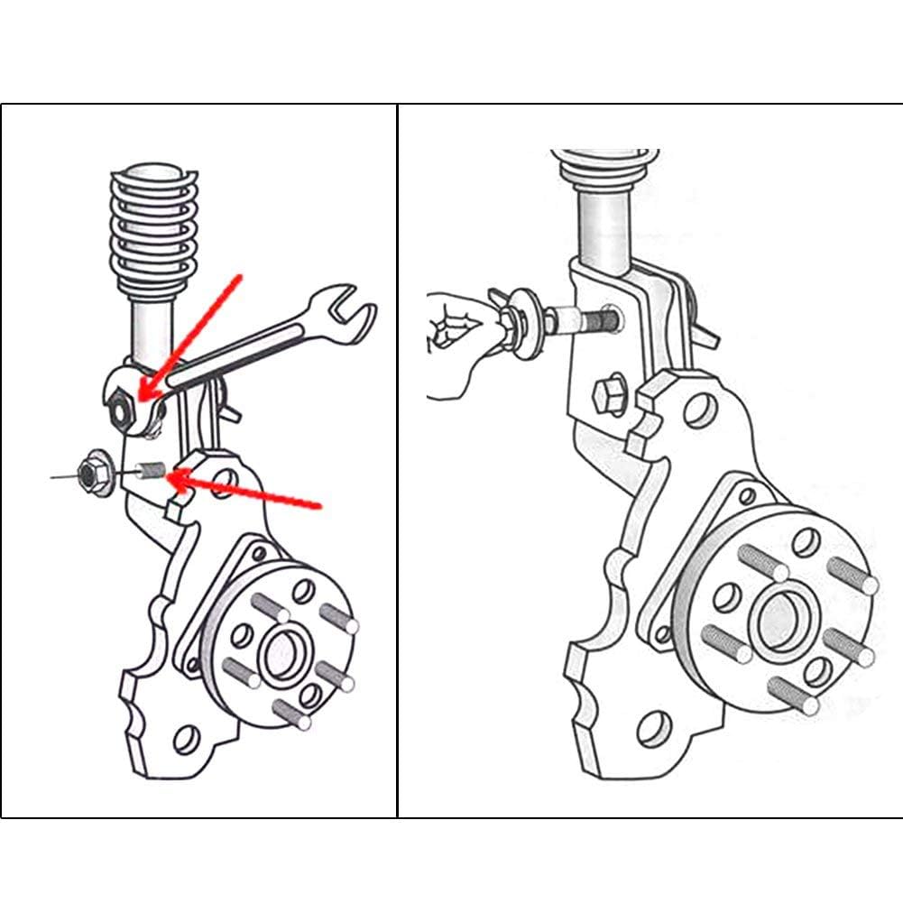 Cam , 4Pcs 14mm Veicoli Kit di camber regolabile in acciaio a ruote con camber regolabile