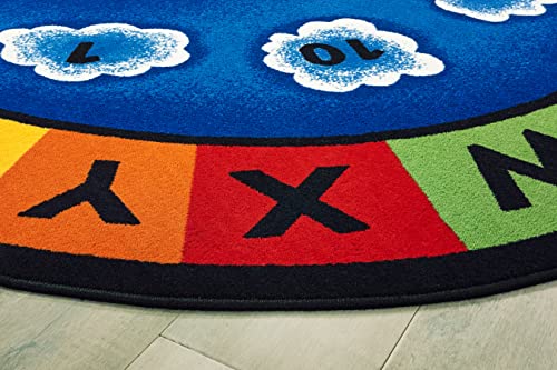 Alfombra Ovalada Educativa Azul para Niños 6ft 9in x 9ft 5in miniatura 5