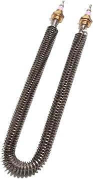 Finned Electric Heat Pipe 1pcs Electric Tubular Finned Heating Element U Type M18/16 Air Dry Heat Pipe 220V 800W-2KW 304SUS Tube for Oven/Stove304SS Thread,220V_1.2KW 350MM 400MML