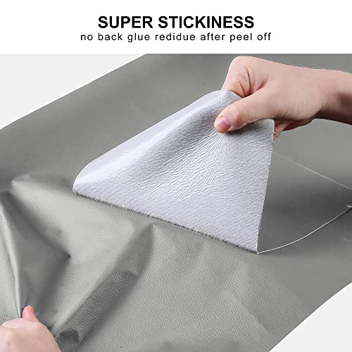 Image of YAFLC Leather Repair Patch for Furniture, 4 inch x 63 inch Self Adhesive Leather Repair Kit Vinyl Repair Tape for Car Seat Sofa Jackets Couches Chair Grey