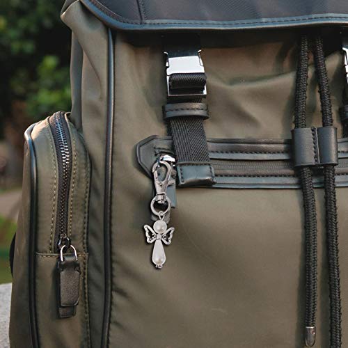 Conjunto de chaveiros de lembrancinha de anjo com 10 peças da PrestyzOOM com bolsas de organza e eti